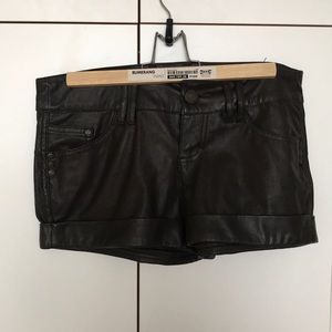 faux leather shorts